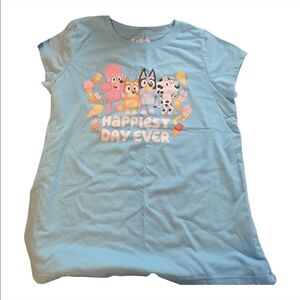 Bluey Kids' Blue Graphic T-Shirt-Size XL EUC